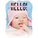 Pink Hello Photo Birth Announcements Image 3 of 6